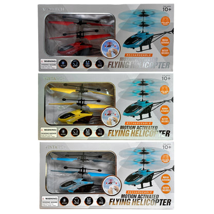 6.5 IN MOTION ACTIVATED FLYING HELICOPTER REMOTE CONTROLLED ASSORTED