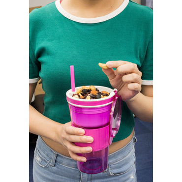 2 IN 1 SNACK AND DRINK TUMBLER ASSORTED