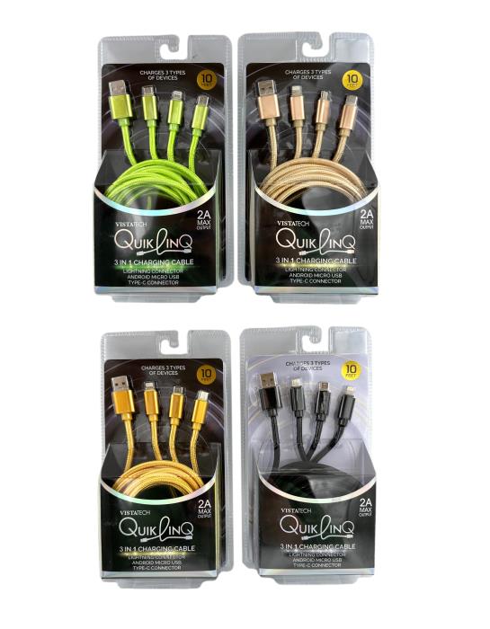 10 FT 3 -N-1 CHARGING CABLE ASSORTED