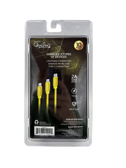 10 FT 3 -N-1 CHARGING CABLE ASSORTED