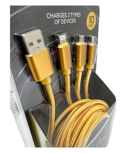 10 FT 3 -N-1 CHARGING CABLE ASSORTED