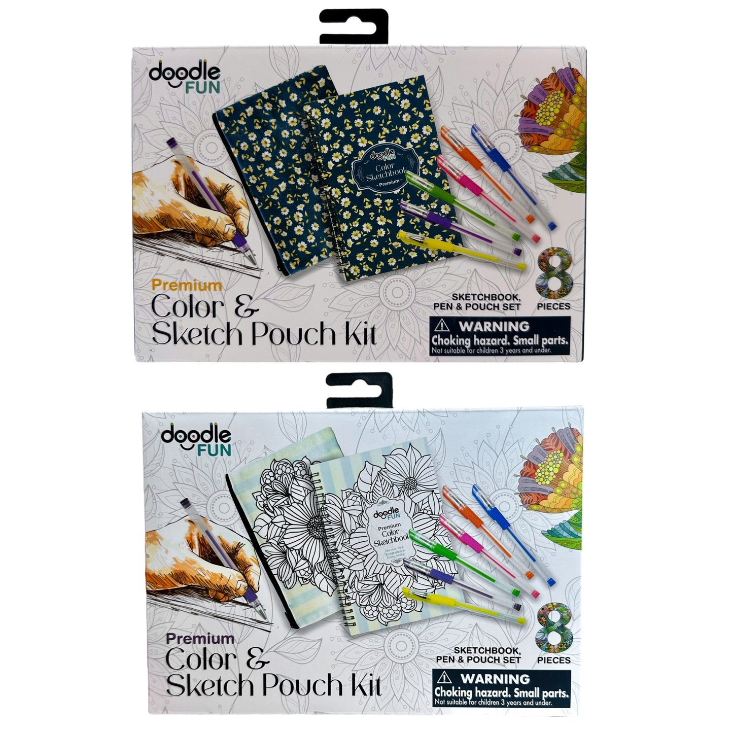 8 PC COLOR & SKETCH POUCH KIT ASSORTED
