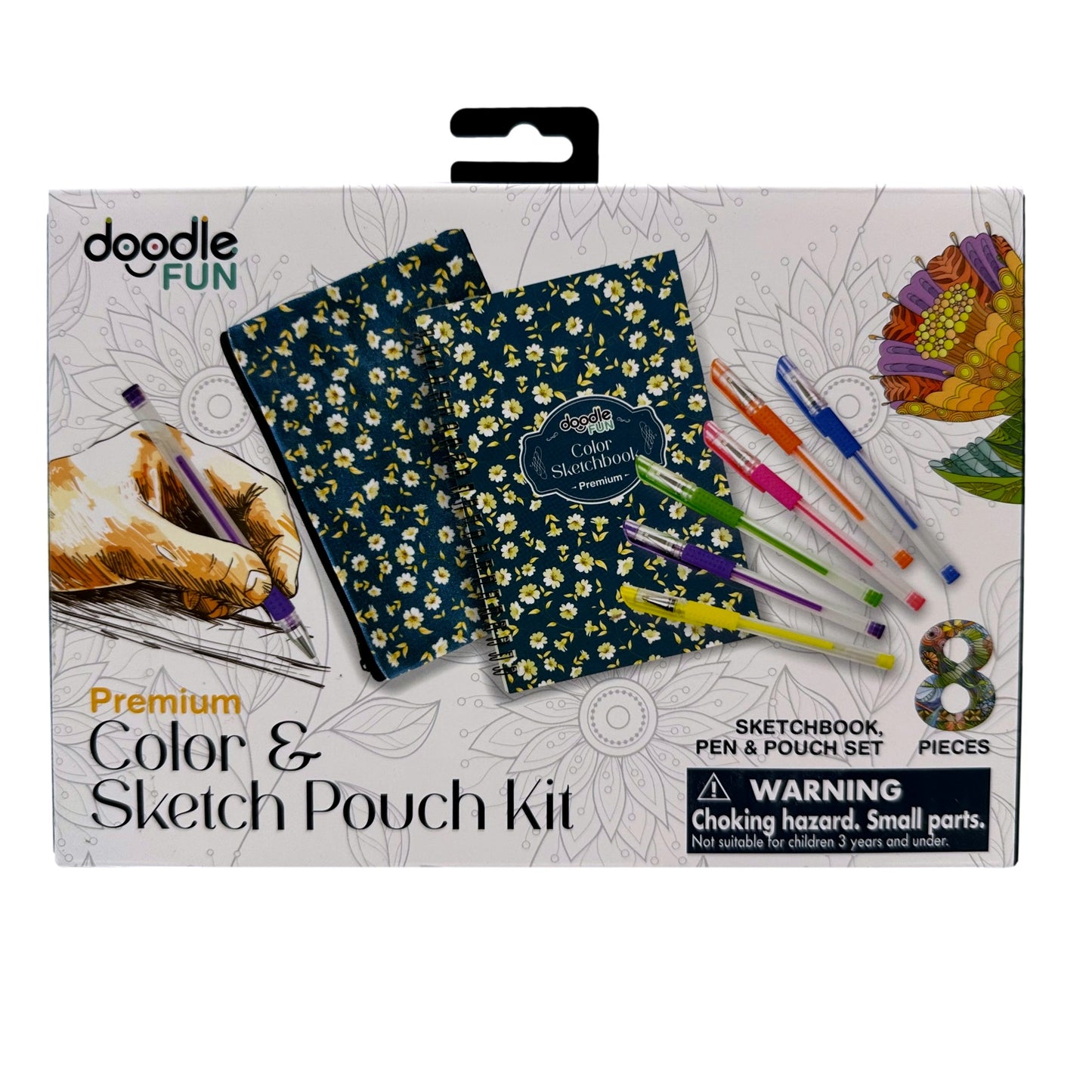 8 PC COLOR & SKETCH POUCH KIT ASSORTED