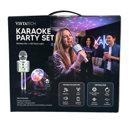 KARAOKE MICROPHONE AND PARTY LIGHT SET