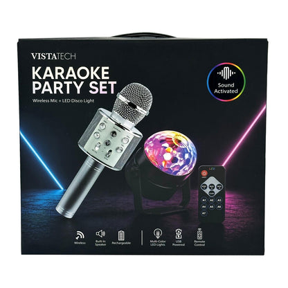 KARAOKE MICROPHONE AND PARTY LIGHT SET