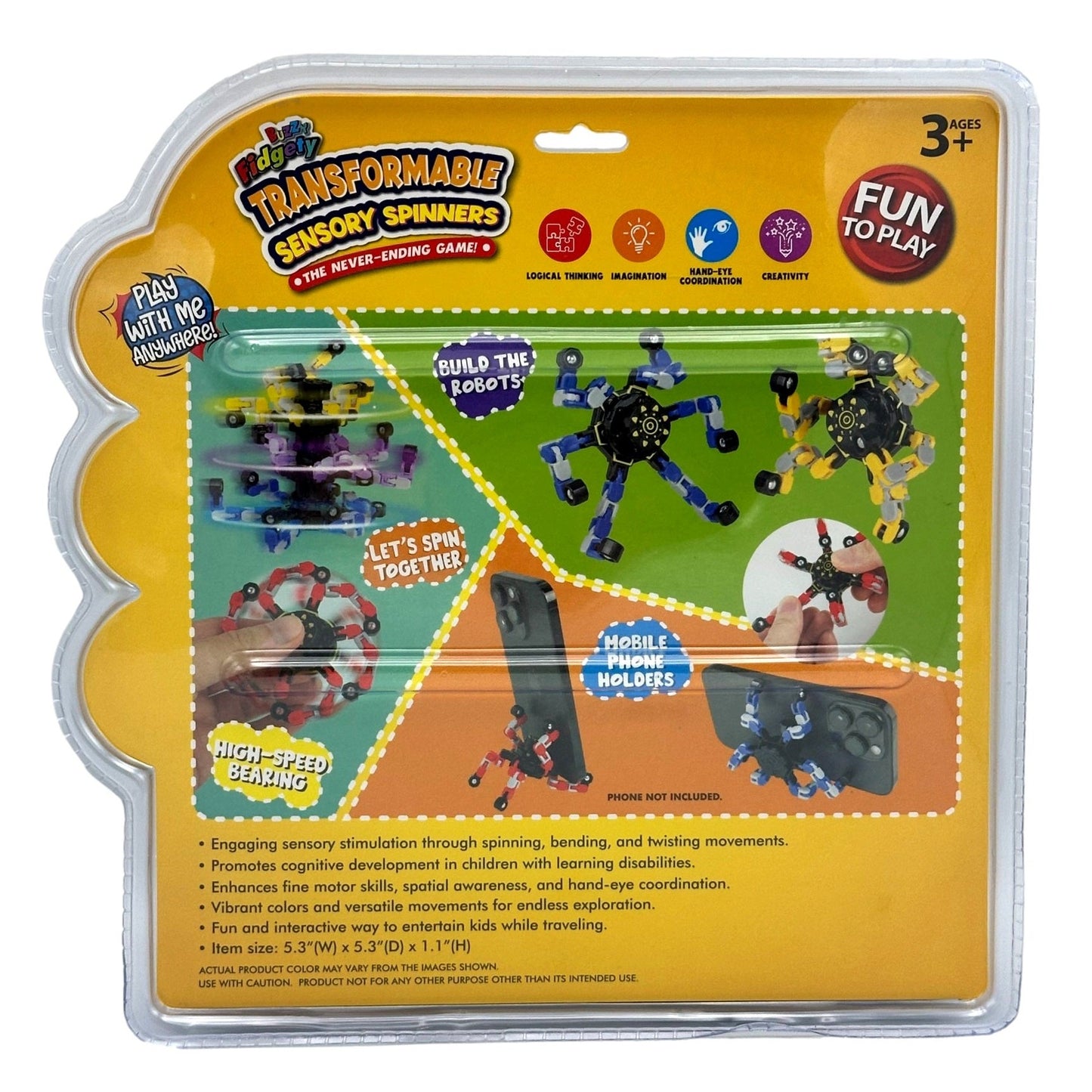 4 PC TRANSFORMABLE FIDGET SPINNERS