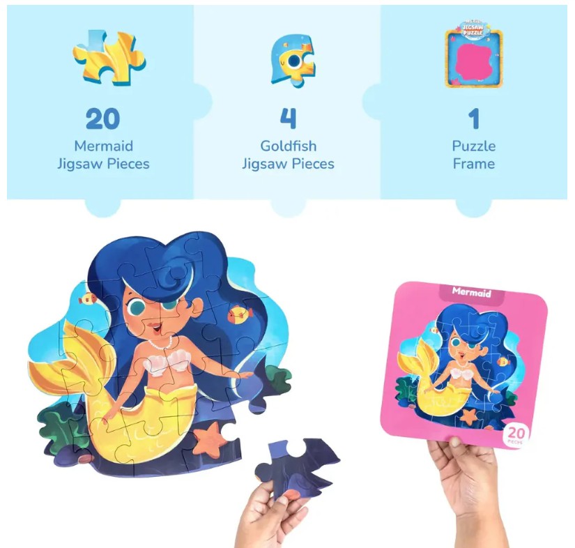 2 PK MY FIRST JIGSAW PUZZLE - MERMAID AND THE GOLDFISH