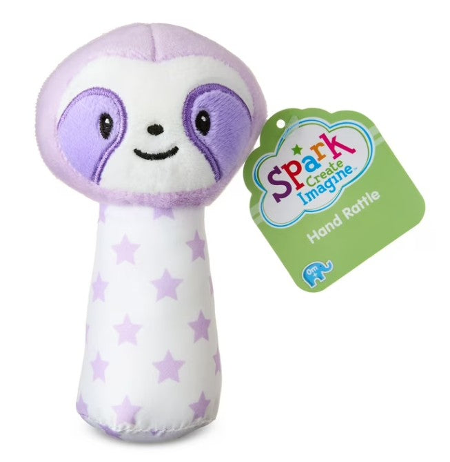 6 IN SLOTH HAND-GRIP PLUSH RATTLE