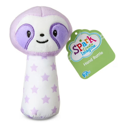 6 IN SLOTH HAND-GRIP PLUSH RATTLE