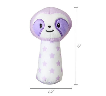 6 IN SLOTH HAND-GRIP PLUSH RATTLE