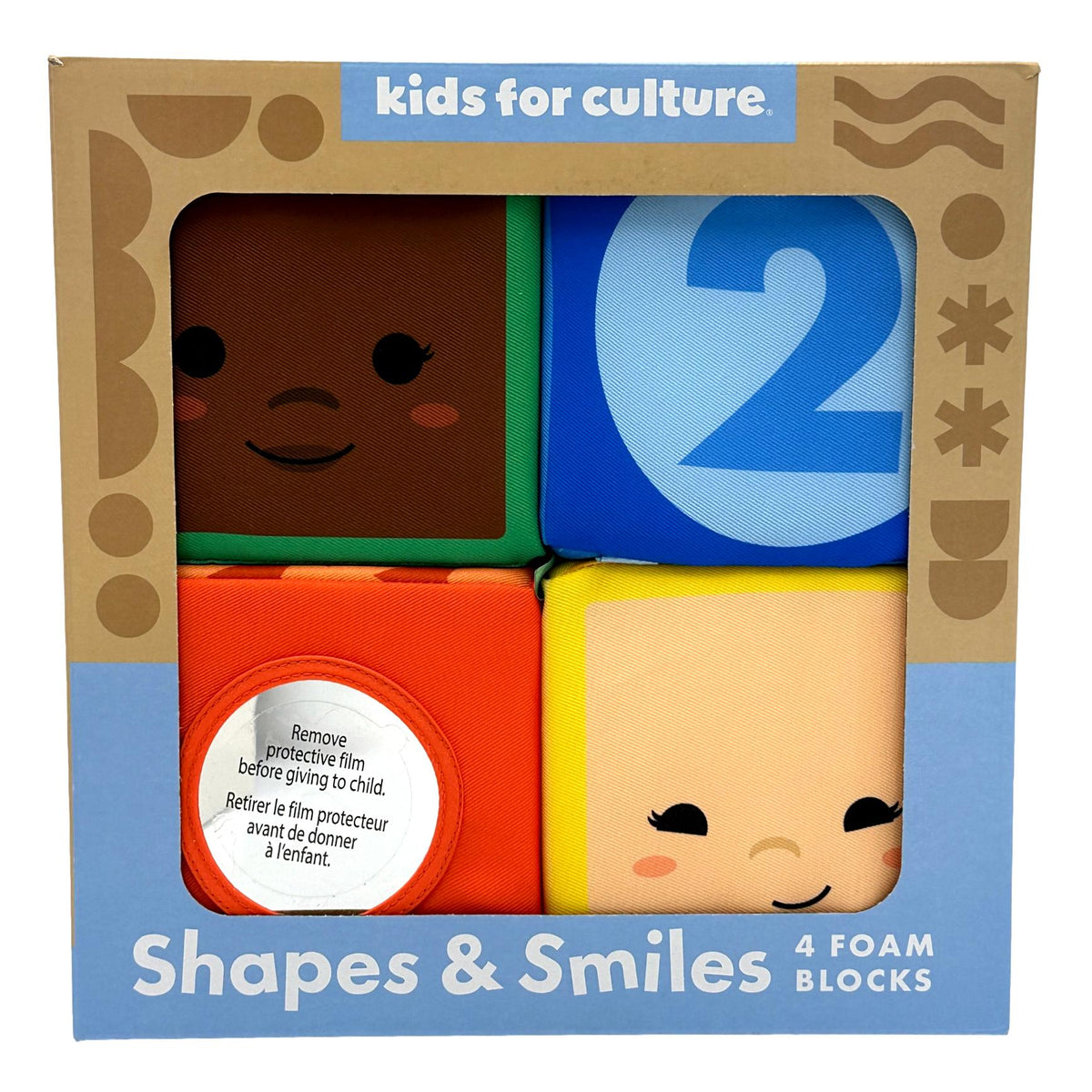 4 PC SHAPES AND SMILES FOAM BLOCKS