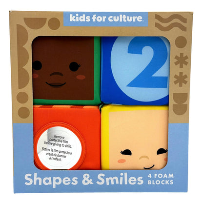 4 PC SHAPES AND SMILES FOAM BLOCKS