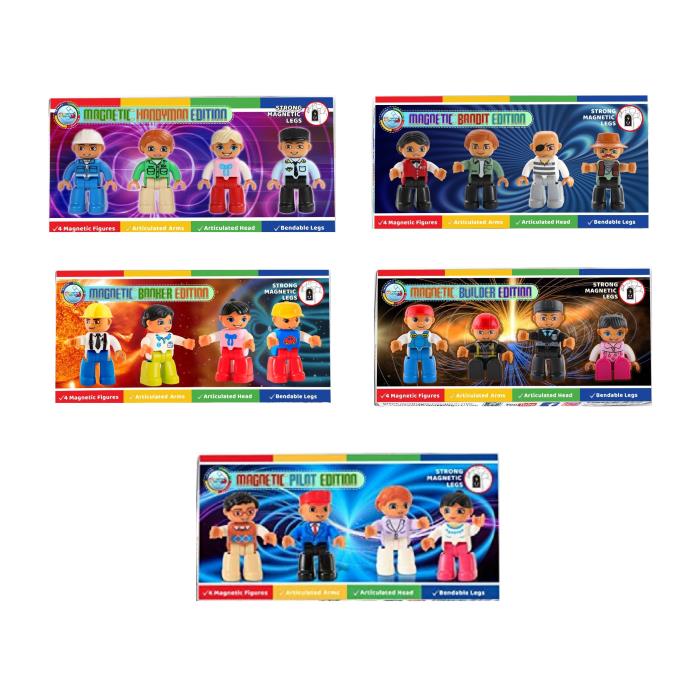 4 PC MAGNETIC FIGURES ASSORTED VARIETY CHARACTERS