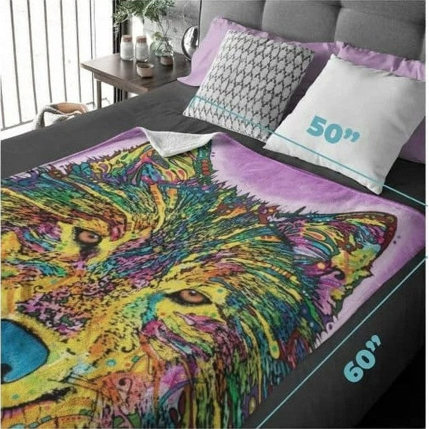 SPIRIT WOLF FLEECE BLANKET 50 X 60 IN