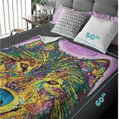 SPIRIT WOLF FLEECE BLANKET 50 X 60 IN