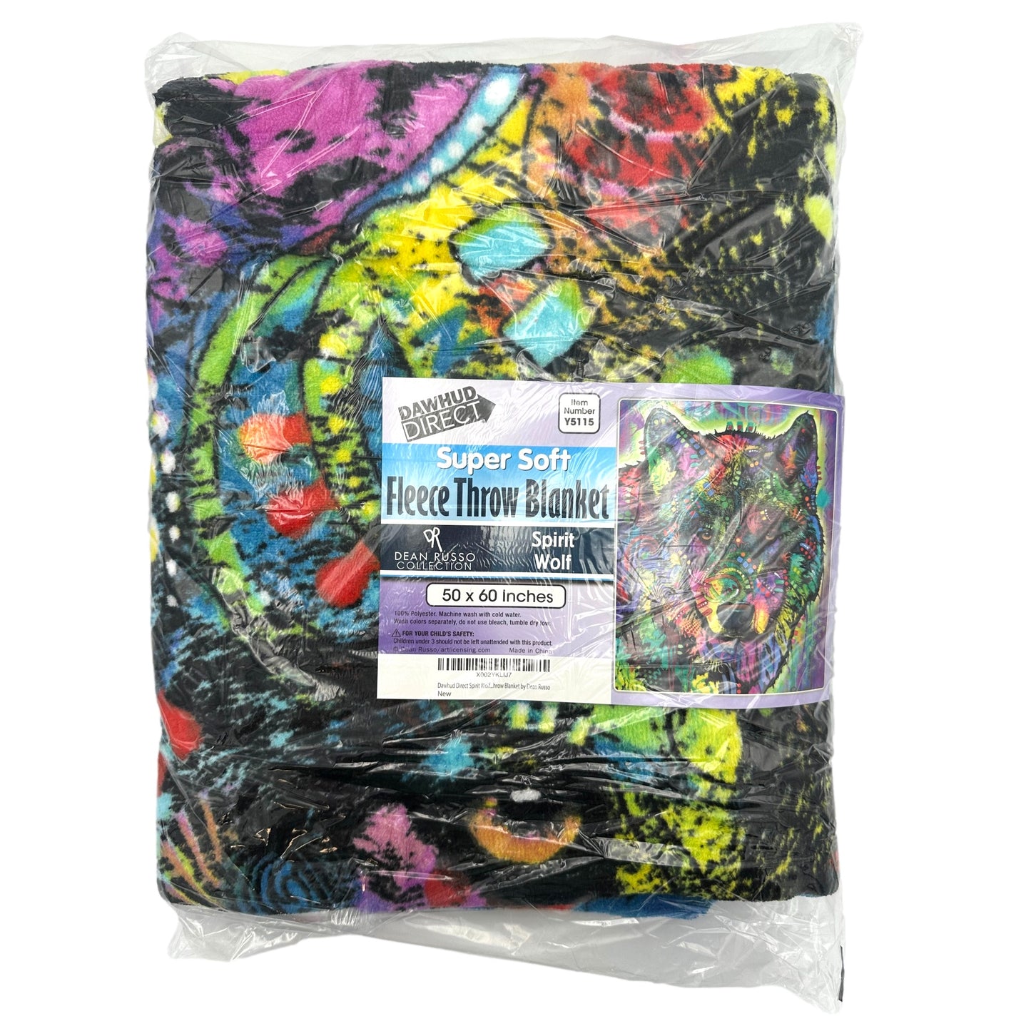 SPIRIT WOLF FLEECE BLANKET 50 X 60 IN
