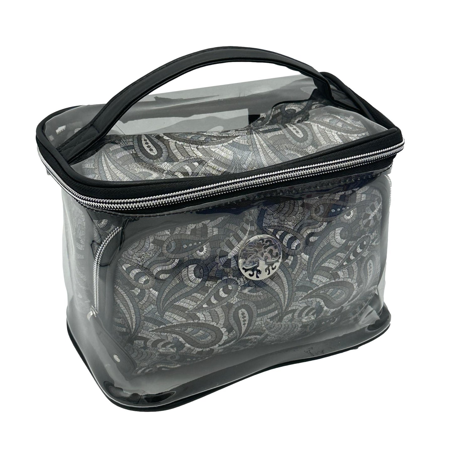 3 PC GRAY COSMETIC BAG SET