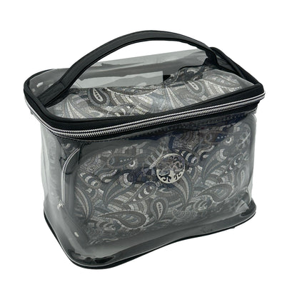 3 PC GRAY COSMETIC BAG SET
