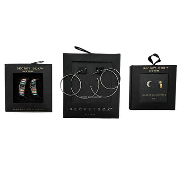 BLACK GIFT BOX EARRINGS ASSORTED