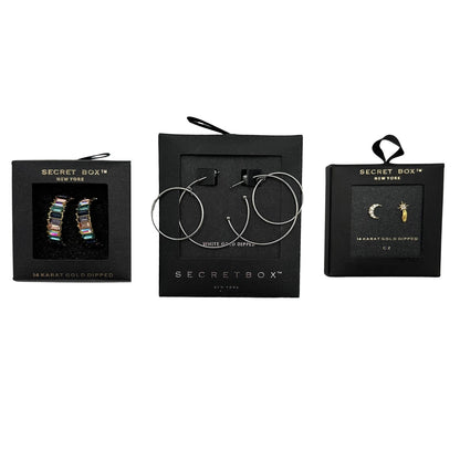 BLACK GIFT BOX EARRINGS ASSORTED