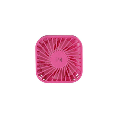 Pink portable fan with PH logo.

