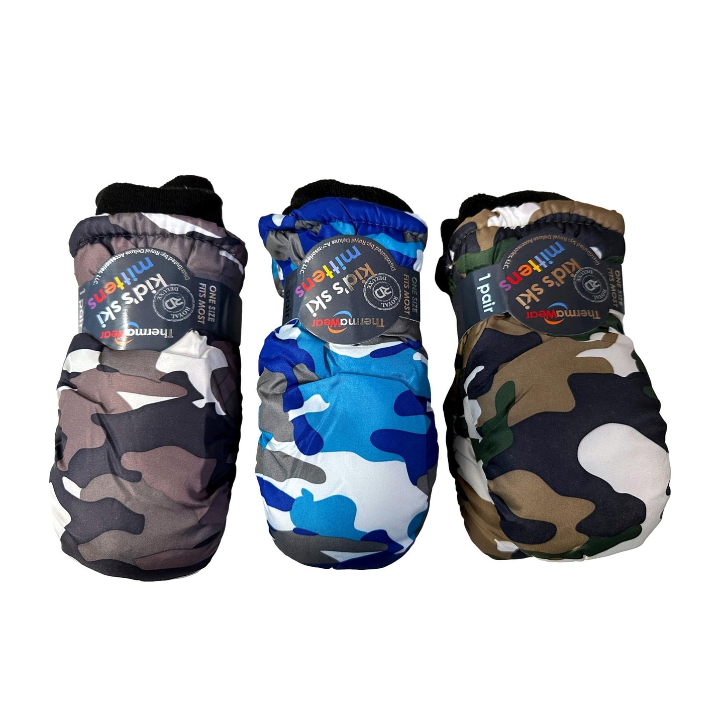 MITONES DE ESQUÍ CAMUFLAJE PARA NIÑOS SURTIDOS