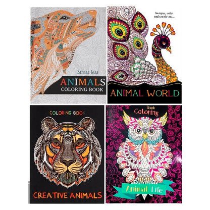 ADULT ANIMAL COLORING BOOK ASSORTED