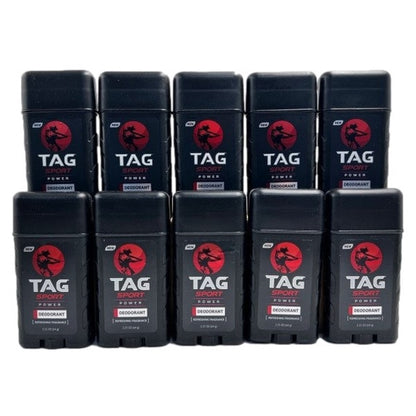 Assortment of black Tag deodorant sticks.
