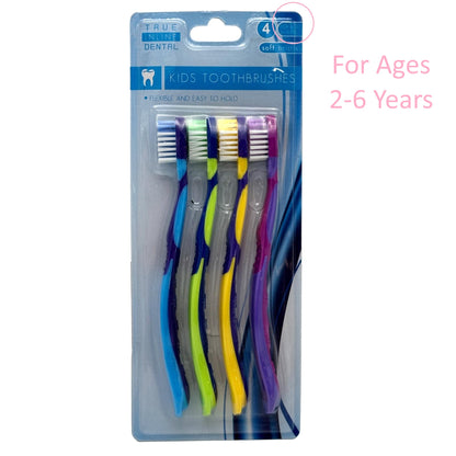 4 PK KIDS TOOTHBRUSHES - MULTIBLE AGE ASSORTMENT
