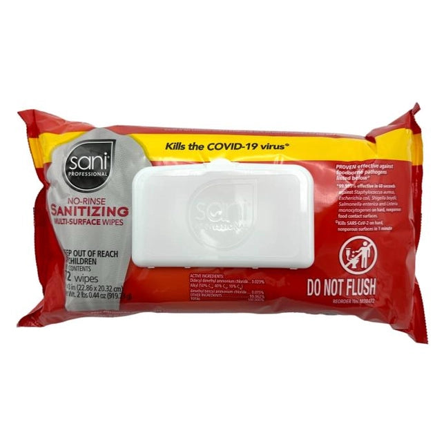 72 CT MULTI-SURFACE SANITIZING WIPES 9 X 8 IN SHEETS