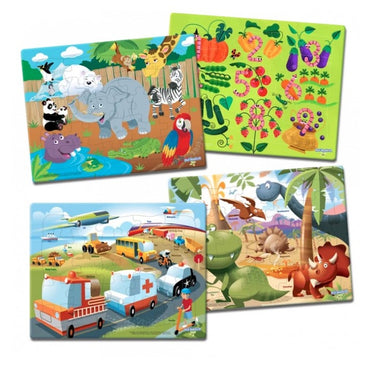 4 PK 25 PC PUZZLES ASSORTED