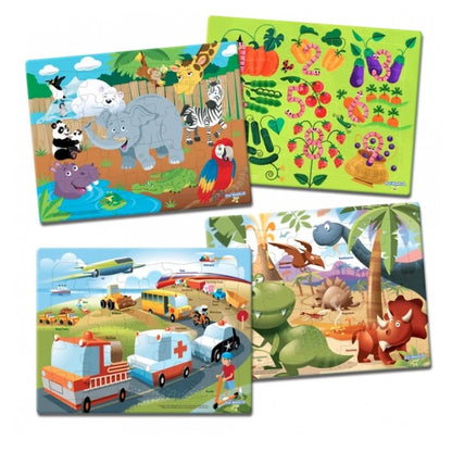4 PK 25 PC PUZZLES ASSORTED