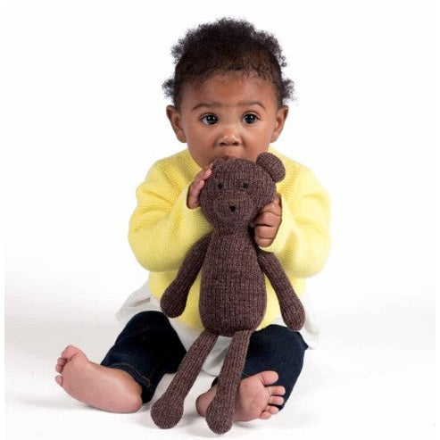 12 IN KNIT BROWN JUNO BEAR