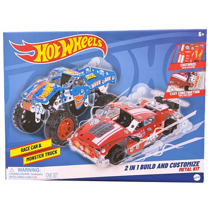 HOT WHEELS 2-IN-1 BUILD AND CUSTOMIZE METAL KIT