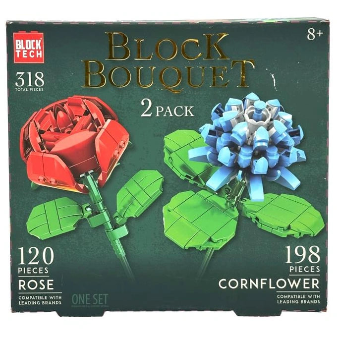 318 PC BLOCK BOUQUET 2 FLOWERS