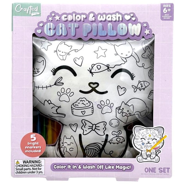 COLOR AND WASH CAT PILLOW