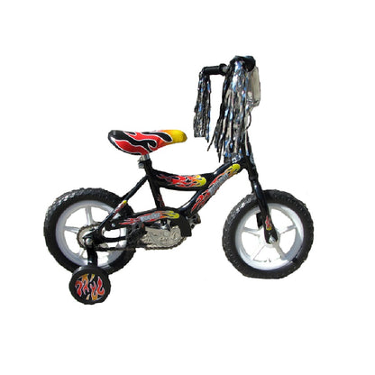 12 IN BLACK BICYCLE WITH TRAINING WHEELS