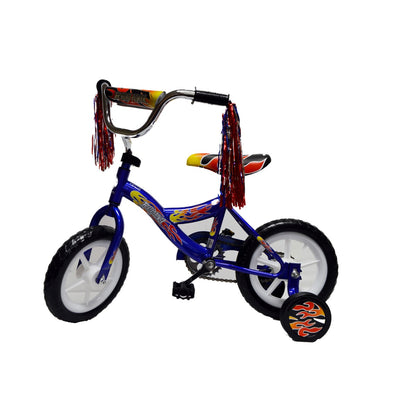 12 IN BLUE BICYCLE WITH TRAINING WHEELS