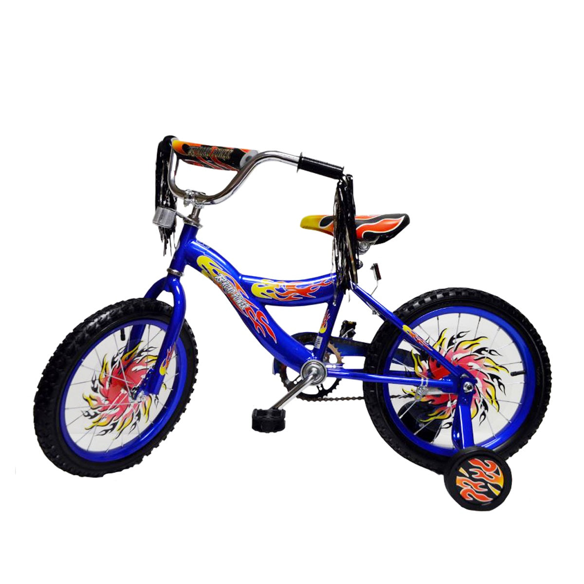 16 IN BLUE BICYCLE WITH TRAINING WHEELS