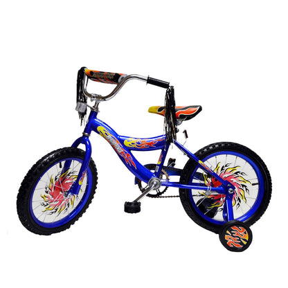 16 IN BLUE BICYCLE WITH TRAINING WHEELS