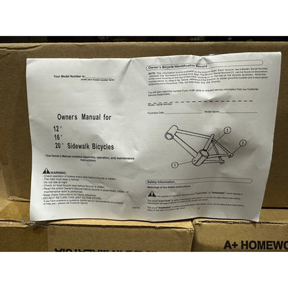 16 IN BLACK BICYCLE WITH TRAINING WHEELS