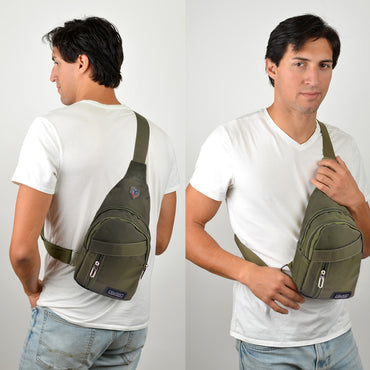 CROSS BODY SLING BAG ASSORTED 11.5 X 6 X 3 IN NYLON