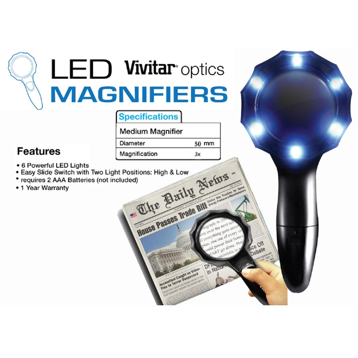 2 PC LED MAGNIFIER SET