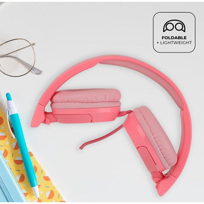 PINK CORDED HEADPHONES KID SAFE AGES 6-9