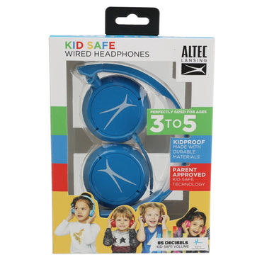 BLUE CORDED HEADPHONES KID SAFE AGES 3-5