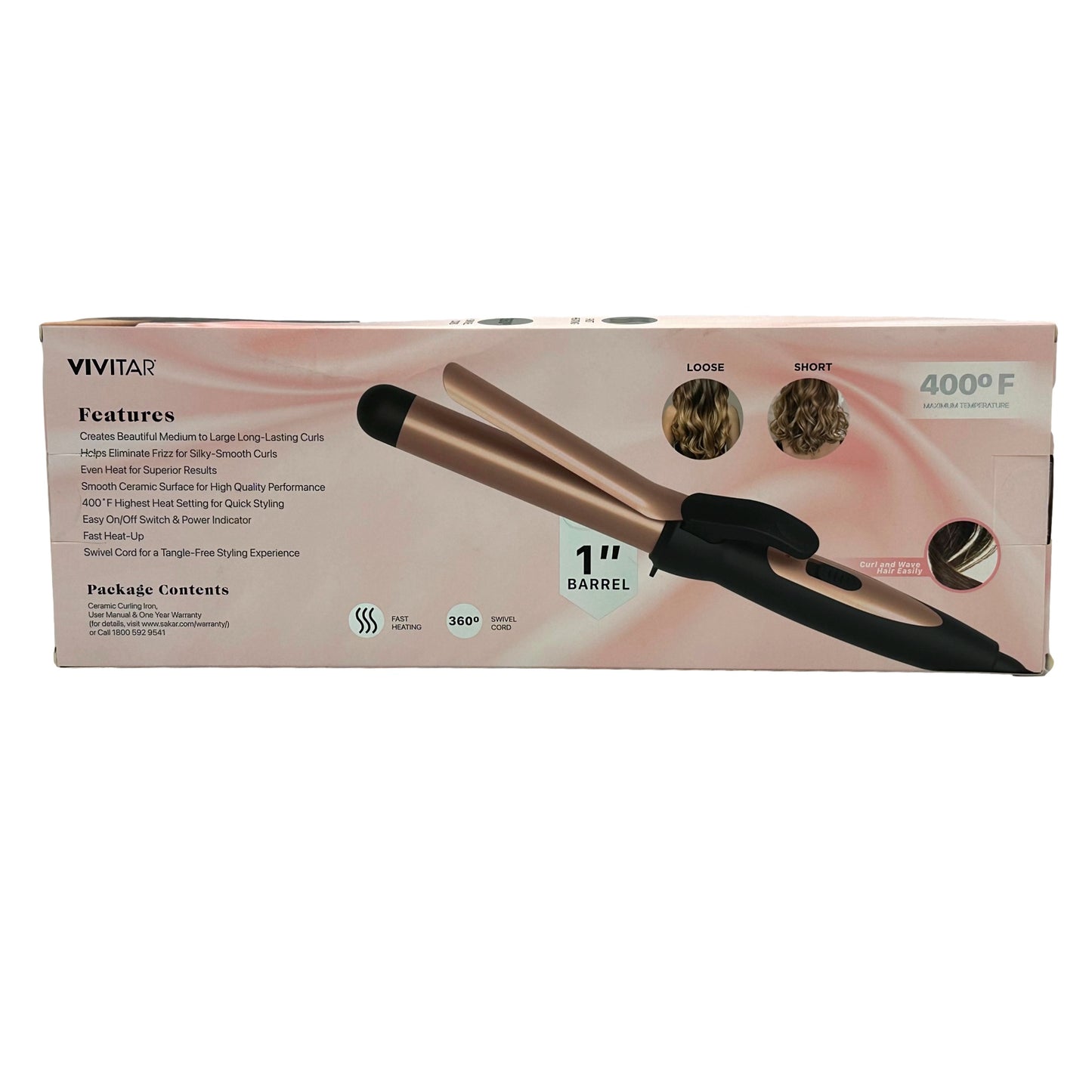1 IN ROSE GOLD CERAMIC CURLING IRON