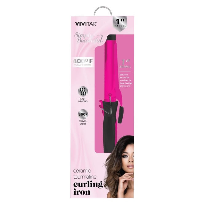 1 IN PINK CERAMIC CURLING IRON
