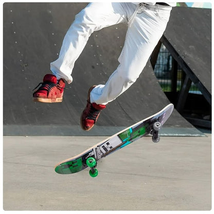Person doing a skateboard trick wearing white pants and red shoes.