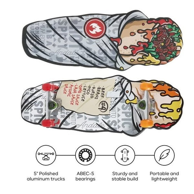 28 IN BURRITO SHAPED SKATEBOARD