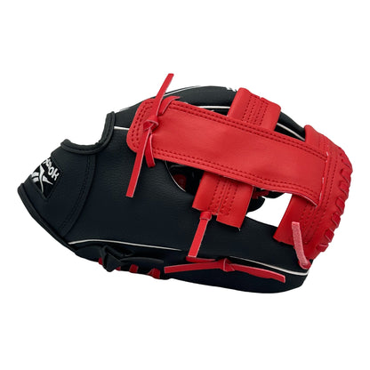 Black and red baseball glove.